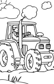 Traktor w polu kolorowanka dla dzieci