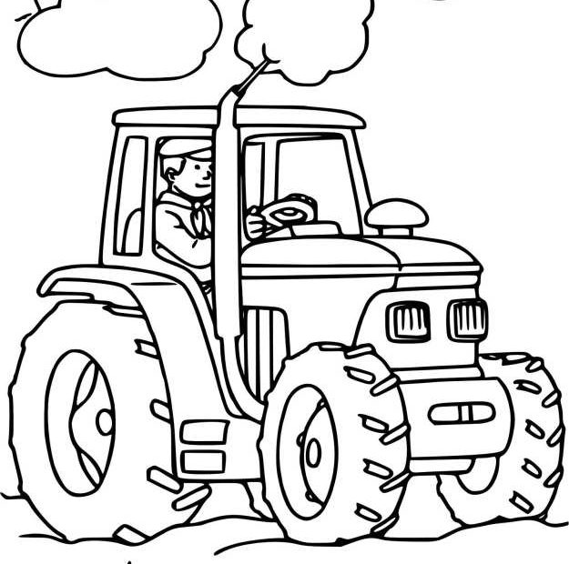 Traktor w polu kolorowanka dla dzieci