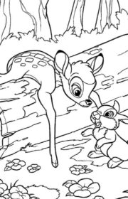 Tuptuś i Bambi darmowa kolorowanka dla dzieci