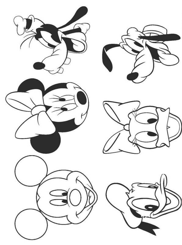 Twarze do kolorowania z przyjaciółmi Myszki Miki