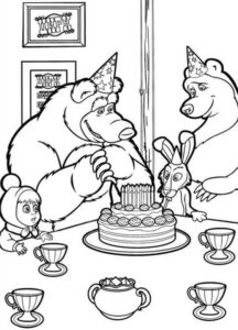 Urodziny niedźwiedzia - darmowa kolorowanka