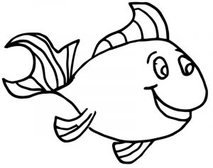Uśmiechnięta rybka do kolorowania dla dzieci