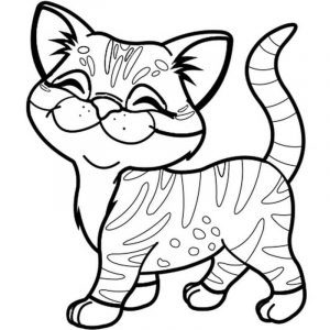 Uśmiechnięty kotek - malowanka dla dzieci