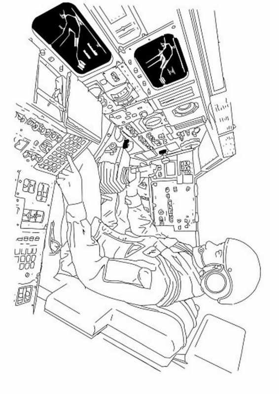 Wnętrze statku kosmicznego - kolorowanka do druku