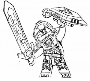 Wojownik z mieczem i tarczą z Lego Nexo