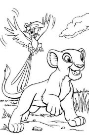 Zazu i Simba kolorowanka dla dzieci