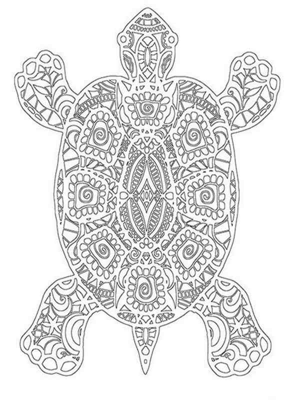 Żółw kolorowanka Mandala dla dorosłych