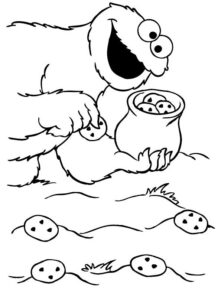 Ciasteczkowy Potwór z Ulicy sezamkowej - kolorowanka